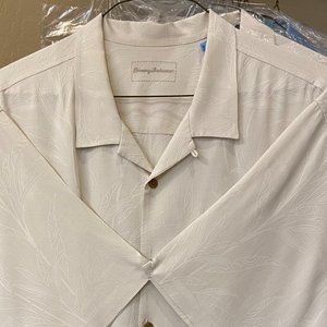Tommy Bahama Camp Shirt 2XLT Cream on Cream